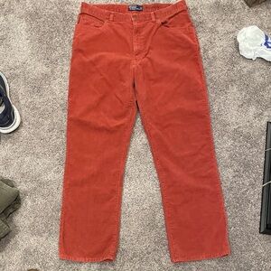 Vintage Polo Ralph Lauren Corduroy Men 36x30 Red Trousers